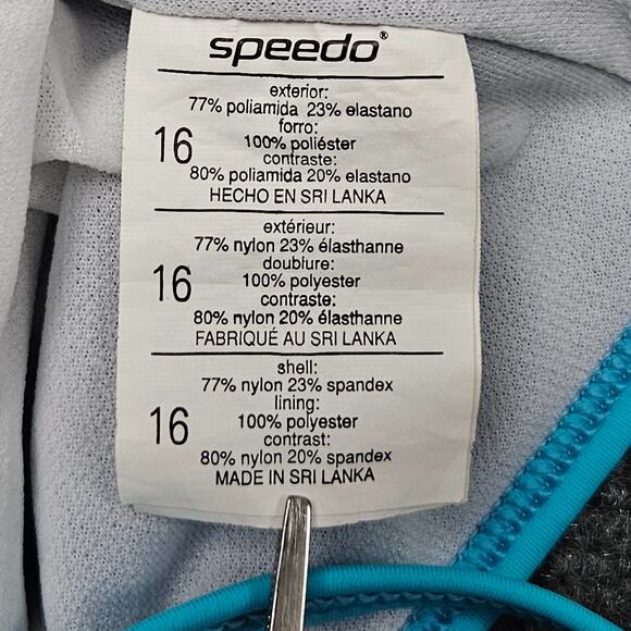 Speedo Swimsuit One Piece Size 16 Navy Blue Swimsuit Beach Pool Vacation Resort - Picture 3 of 7